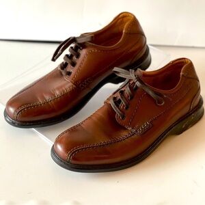 Clarks Men's Brown Leather Oxford Lace Up Slip On Casual Dress Shoes, Sz 9M